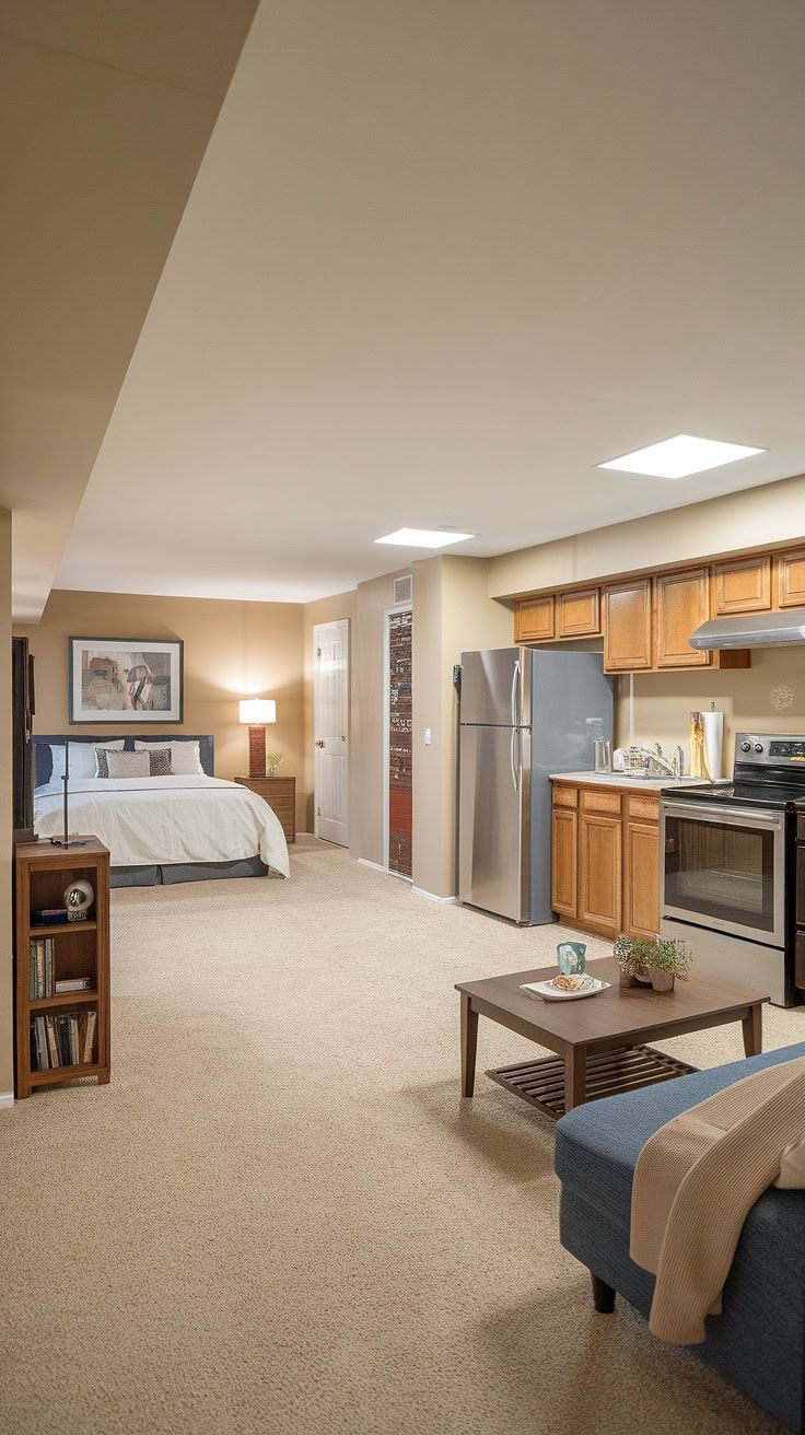 Finished basement suite with modern finishes